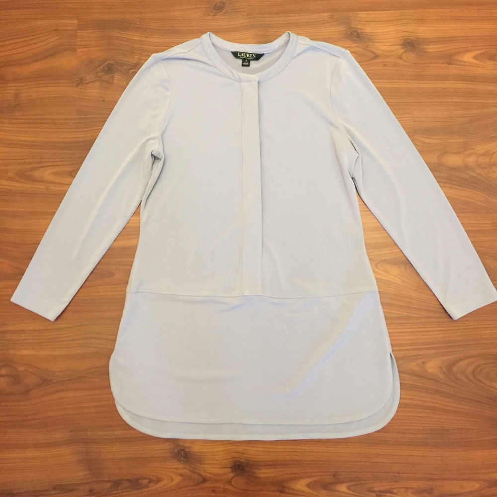 💚 Lauren Ralph Lauren Blue Tunic Blouse